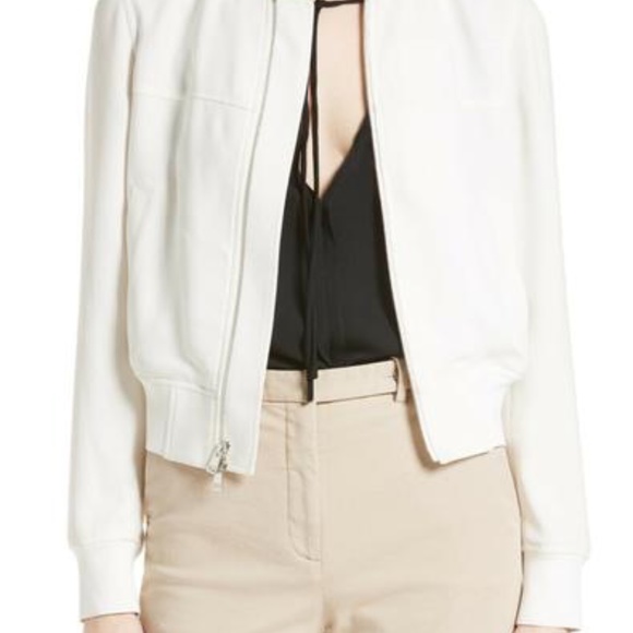 Theory Daryette ribbed knit trimmed crepe jacket S - Picture 5 of 7